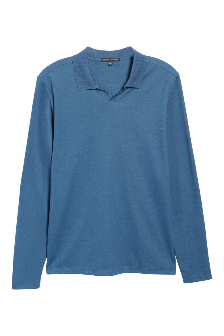 Adison Long Sleeve Johnny Collar Polo, Alternate, color, NIGHT TEAL