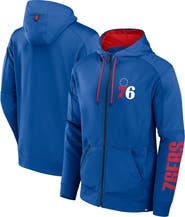 FANATICS Men's Fanatics Royal Philadelphia 76ers Baller Defender Performance Full-Zip Hoodie