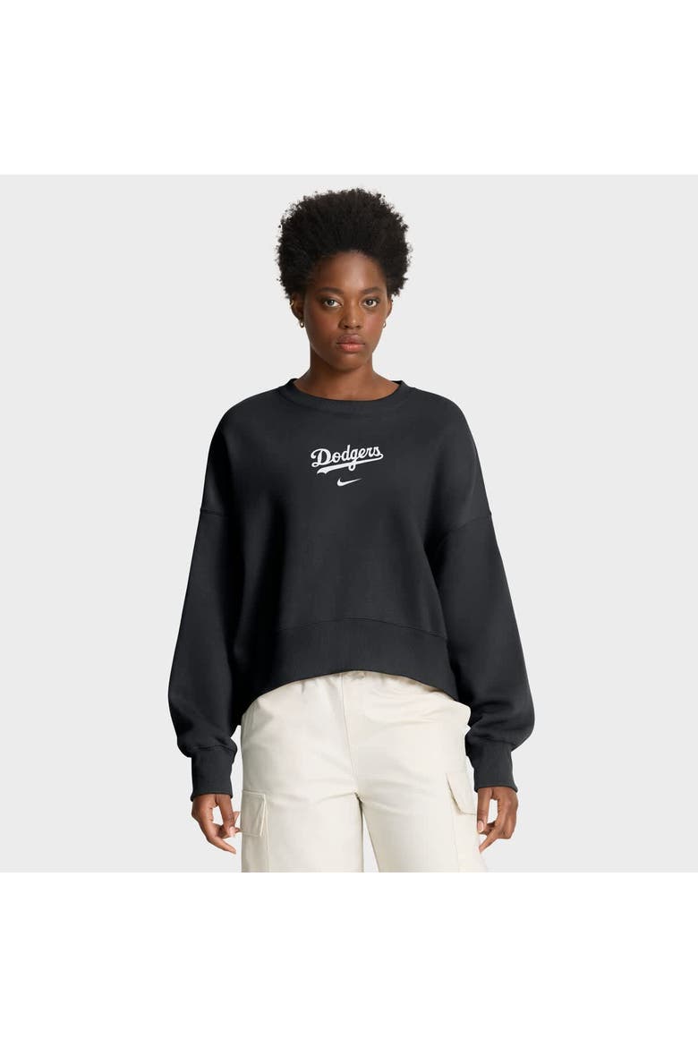 Women's Nike Black Los Angeles Dodgers Oversized Primetime Sweatshirt, Main, color, Black