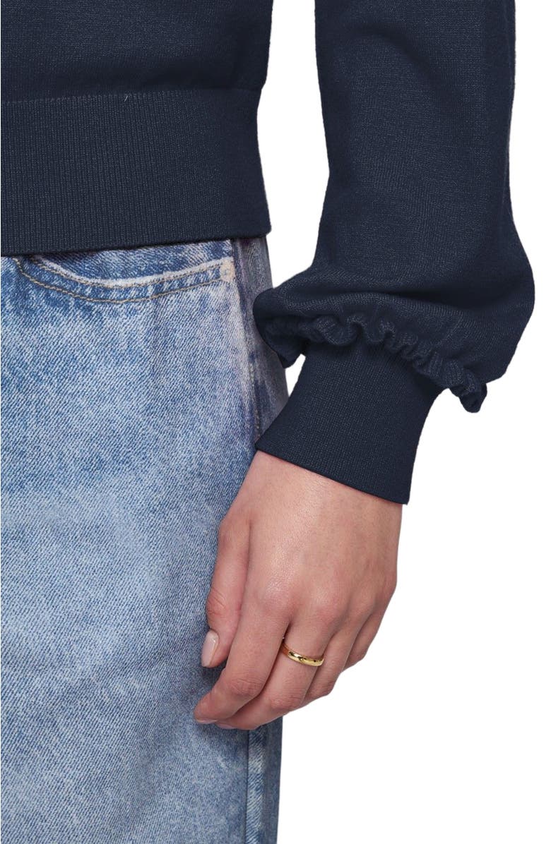 ELLE Collection Fine Gauge Light Weight Cardigan Sweater, Alternate, color, Navy