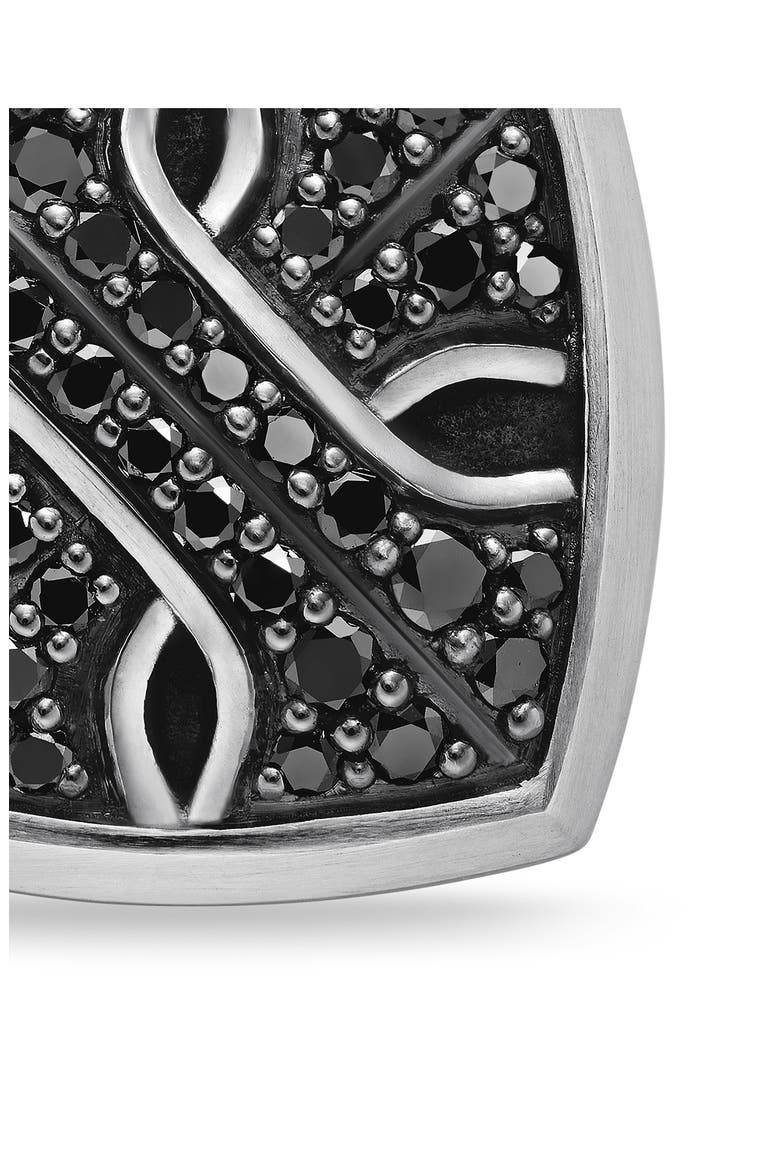 Armory® Amulet with Pavé Black Diamonds, Alternate, color, STERLING SILVER