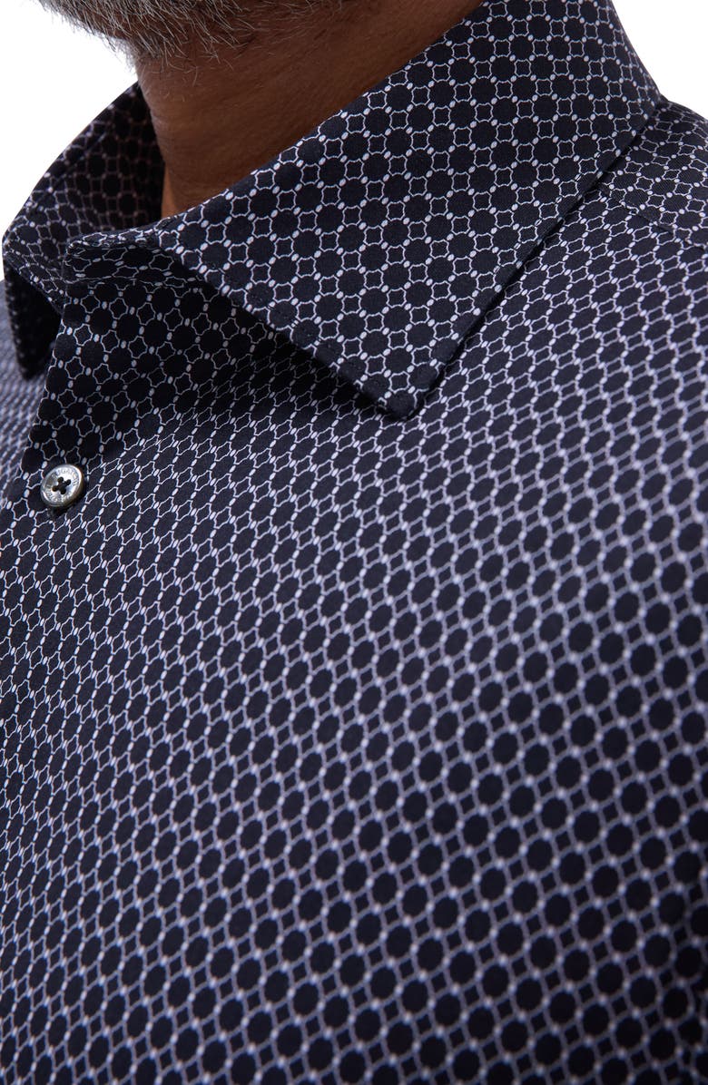 Bugatchi James OoohCotton<sup>®</sup> Geometric Print Button-Up Shirt, Alternate, color, Black
