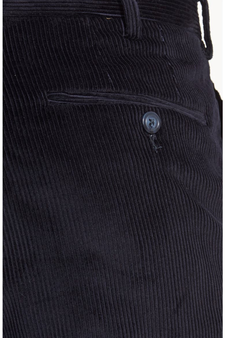 Luxury Italian Corduroy Flat Front Pants, Alternate, color, NAVY