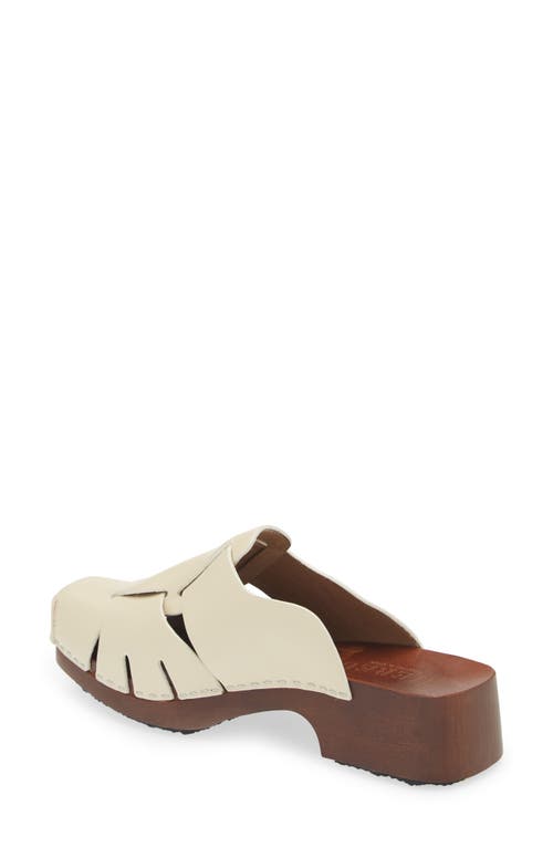 Hereu Licia Cutout Leather Loafer Clogs In Custard