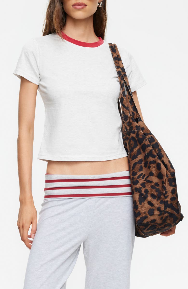 LIONESS Clubhouse Cotton Ringer T-Shirt, Main, color, Grey Marle
