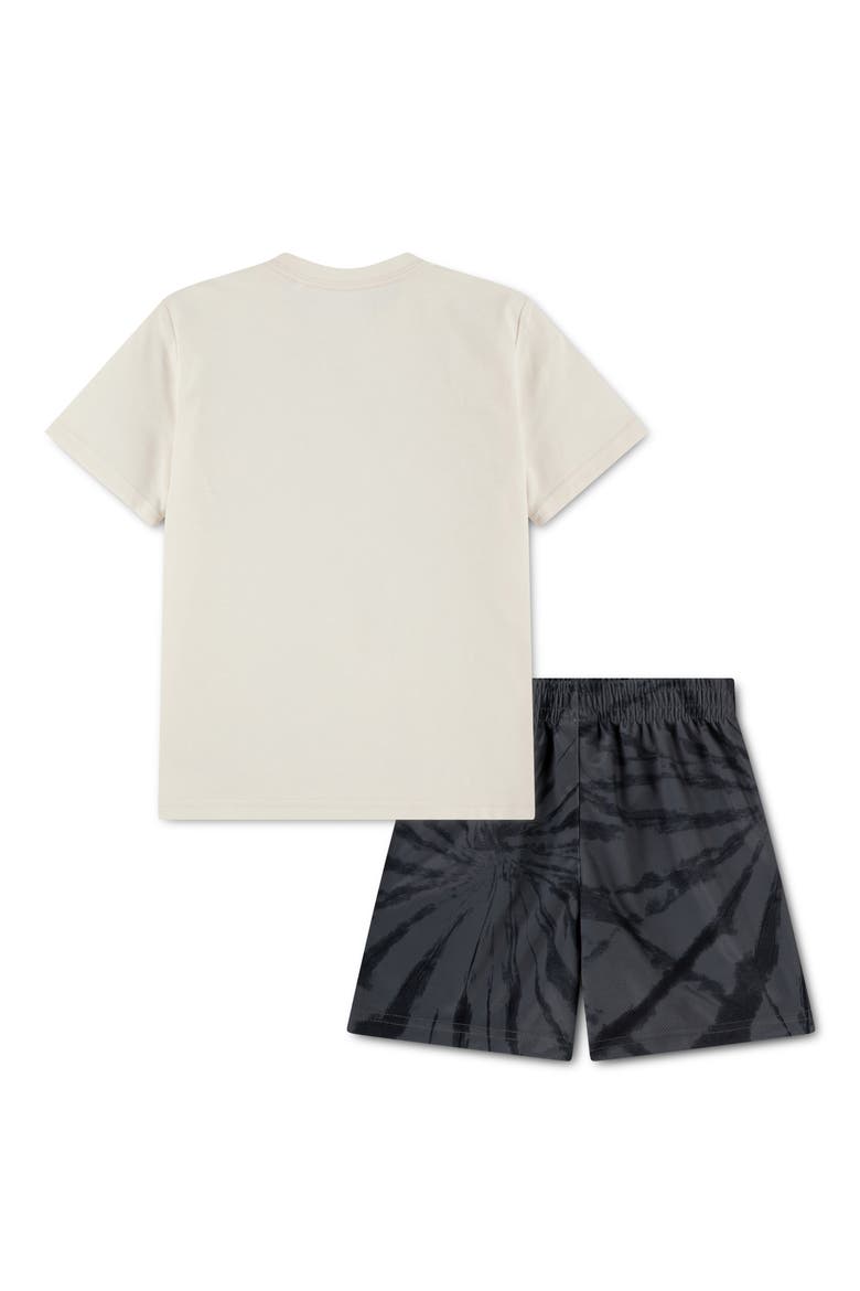 Kids' Graphic T-Shirt & Festival Tie Dye Shorts Set, Alternate, color, IRON GRAY