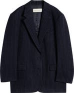 Dries Van Noten Birdy Pinstripe Wool Blend Blazer