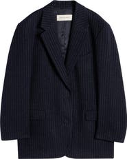 Dries Van Noten Birdy Pinstripe Wool Blend Blazer