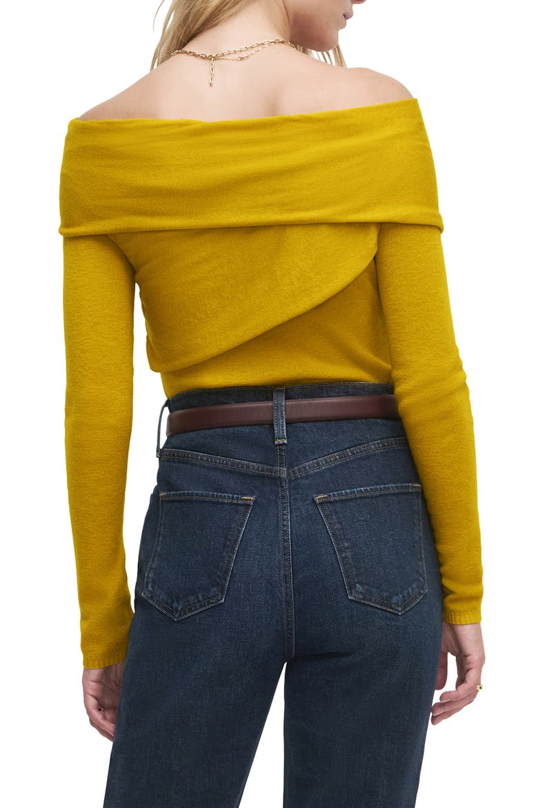 Charmed One-Shoulder Merino Wool Top, Alternate, color, DIJION