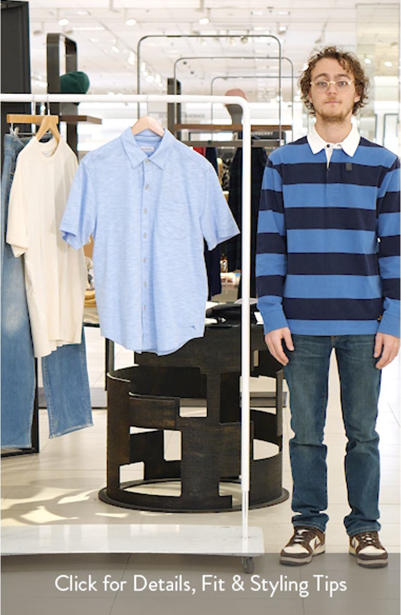 San Lucio Tides IslandZone<sup>®</sup> Short Sleeve Cotton Blend Button-Up Shirt, sales video thumbnail