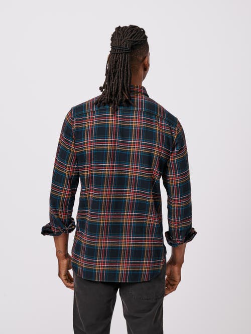 Aubin Crowle Button Up Flannel Shirt In Black