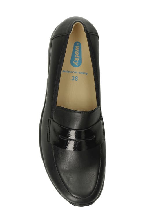 Wolky Snoafer Platform Wedge Penny Loafer In Black