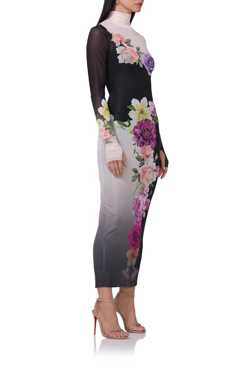 AFRM Shailene Long Sleeve Turtleneck Mesh Dress, Alternate, color,