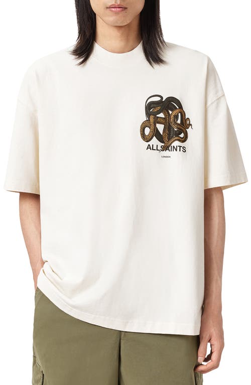 Allsaints Reticulate Cotton Graphic T-shirt In White
