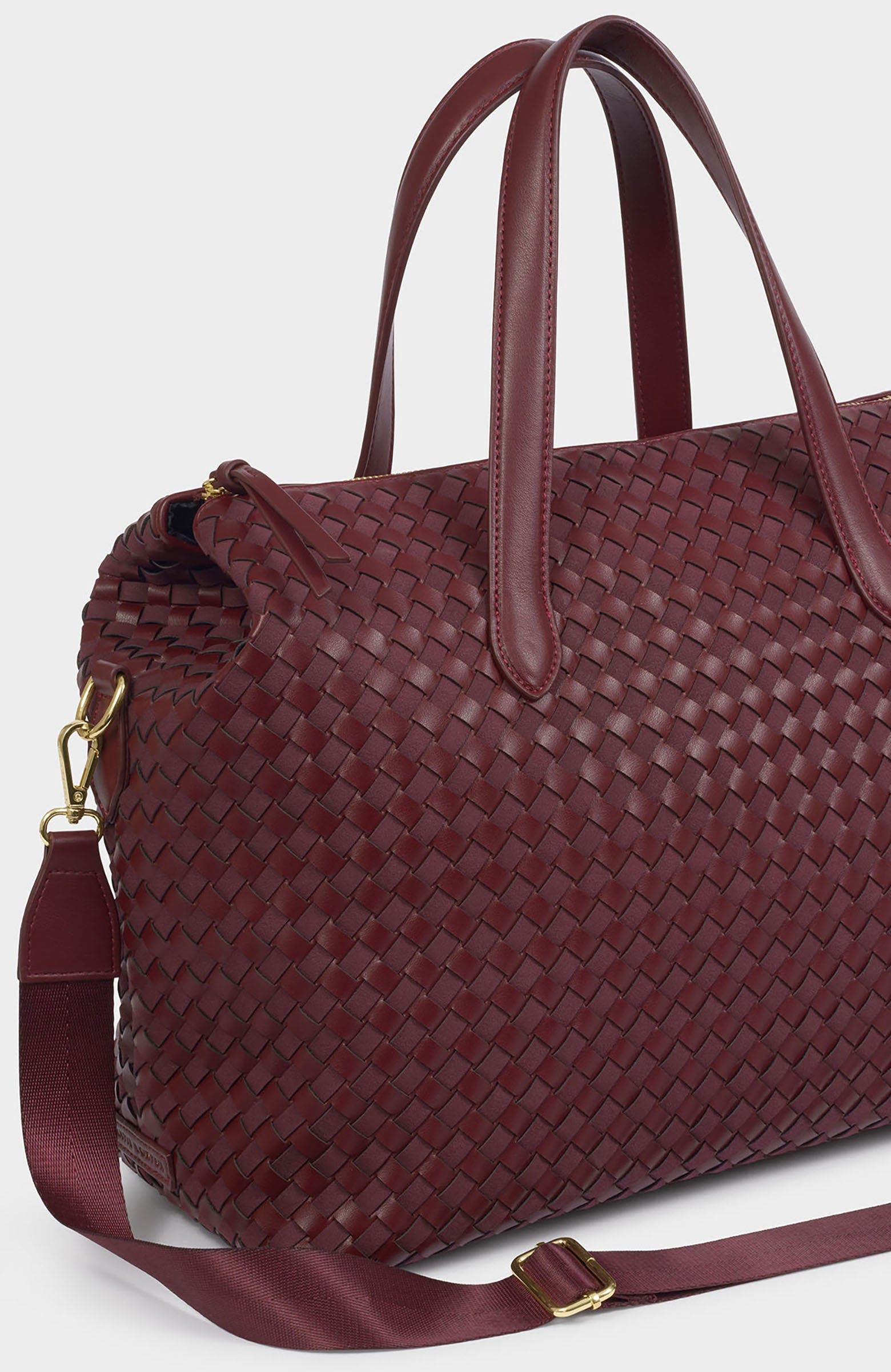 Milan Hand Woven Cabin Bag, Alternate, color, Cherry Mixed