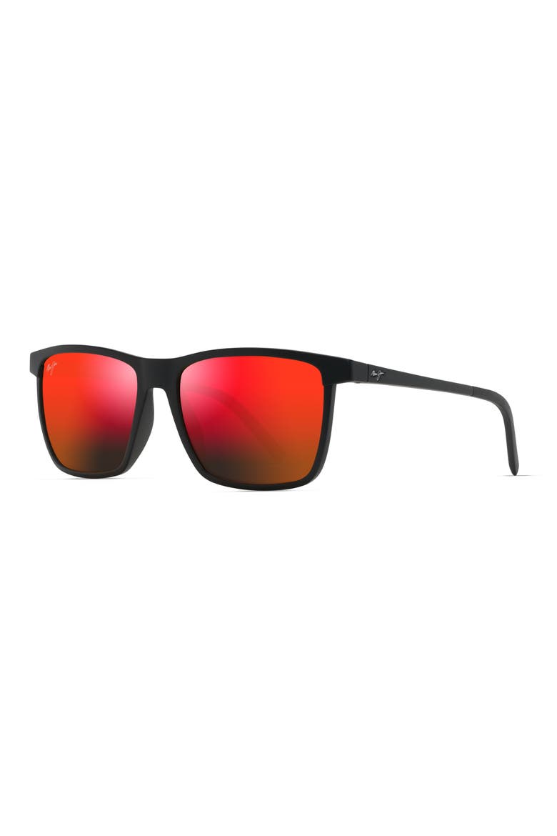 One Way 55mm PolarizedPlus2® Rectangular Sunglasses, Alternate, color, BLACK MATTE