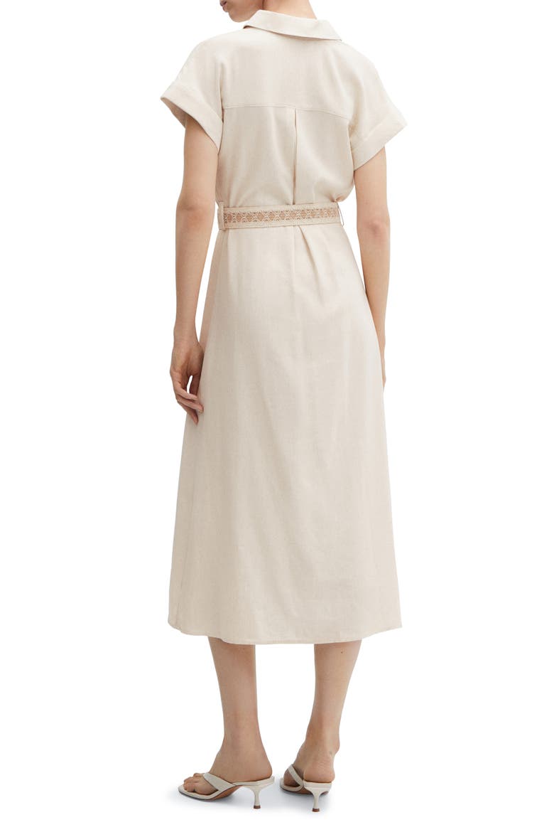 Belted Shirtdress, Alternate, color, ECRU