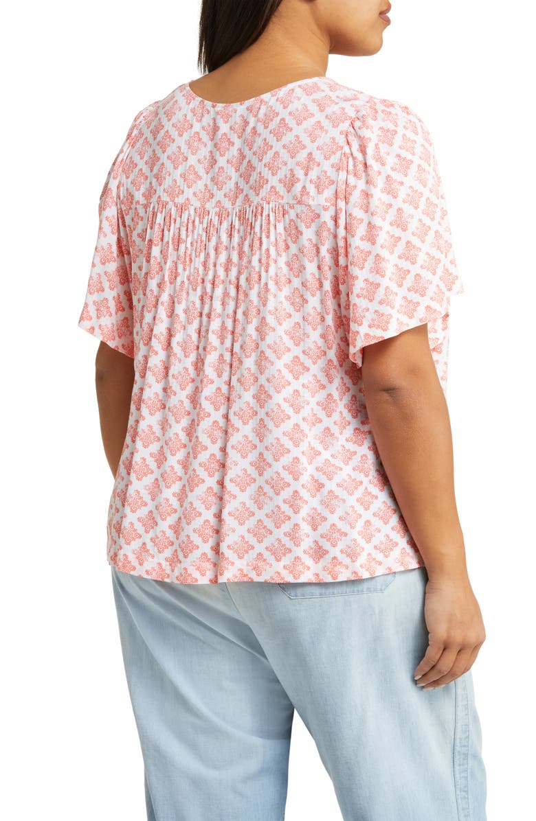 Caslon<sup>®</sup> Print V-Neck Gauze Top, Alternate, color, 