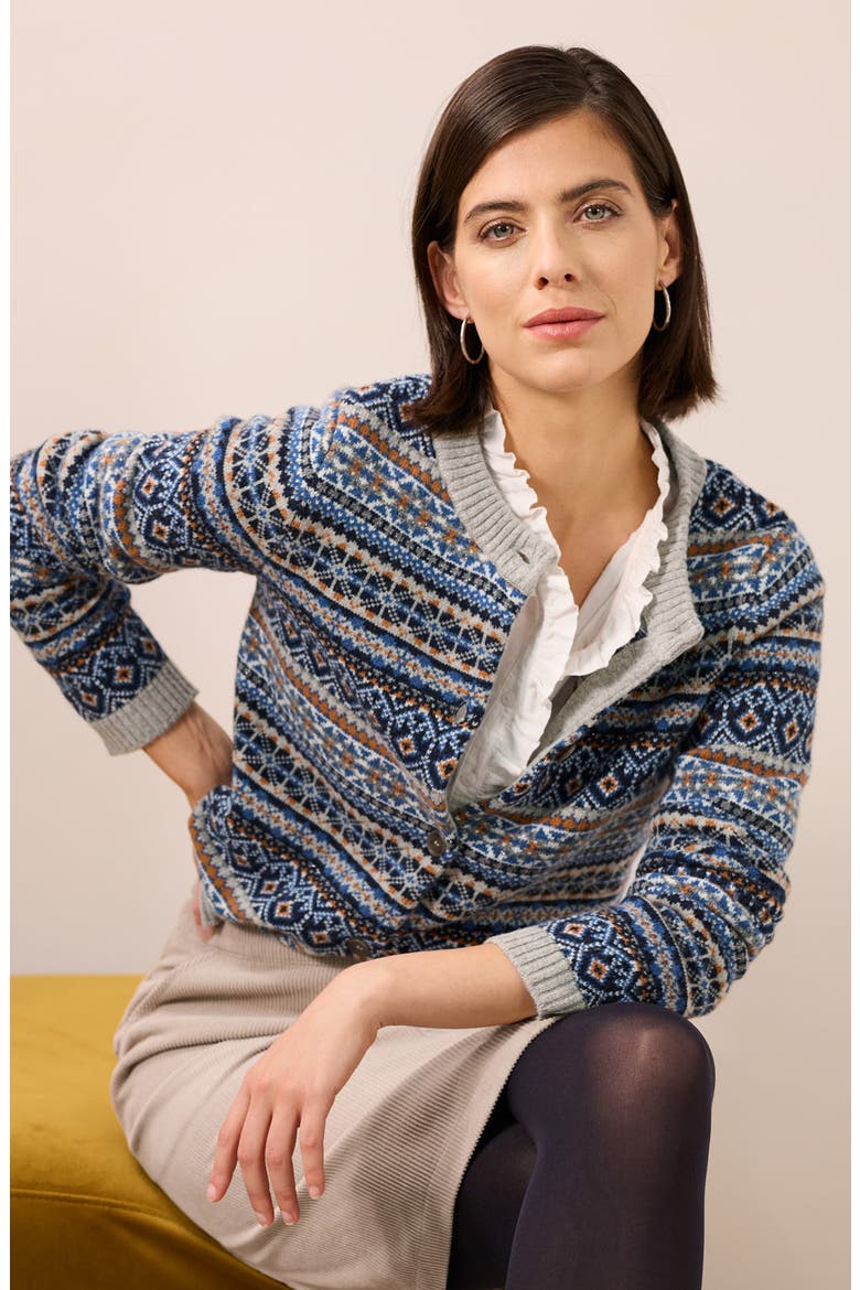 Percella Cove Fair Isle Merino Wool Blend Cardigan, Alternate, color, OPEN GARDEN SHALLOWS MULTI
