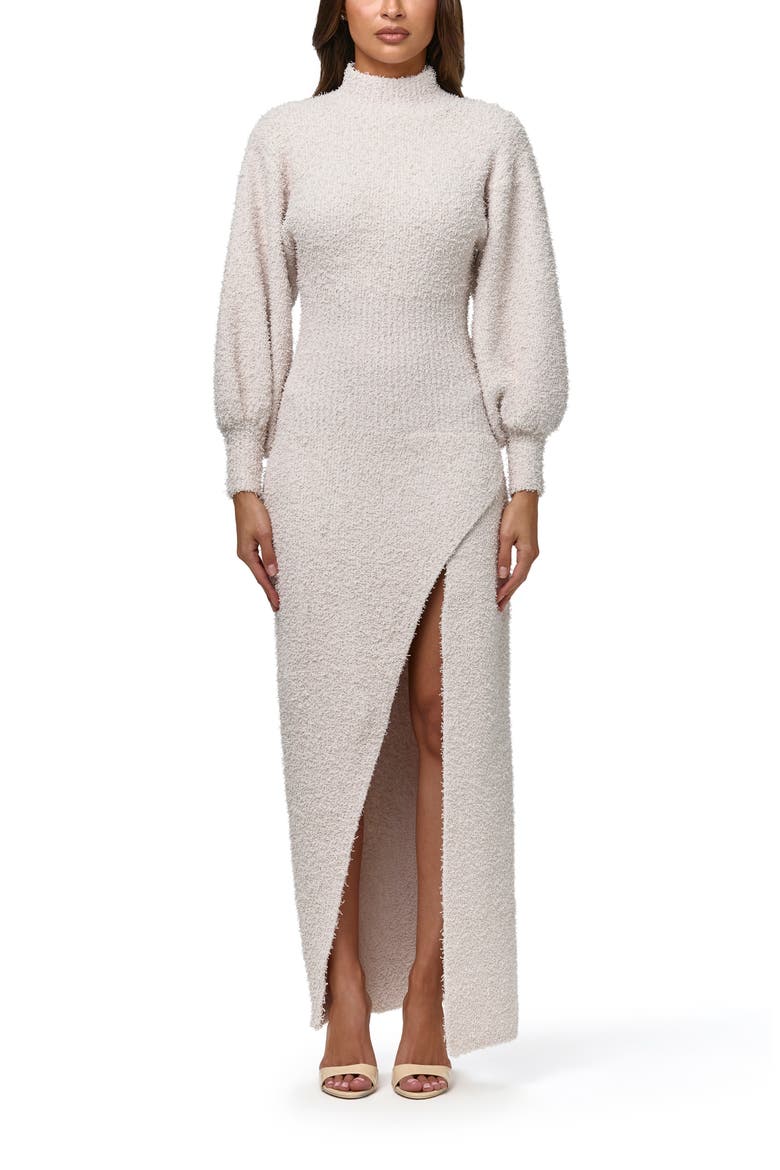Fuzzy Knit Maxi Dress, Main, color, BONE