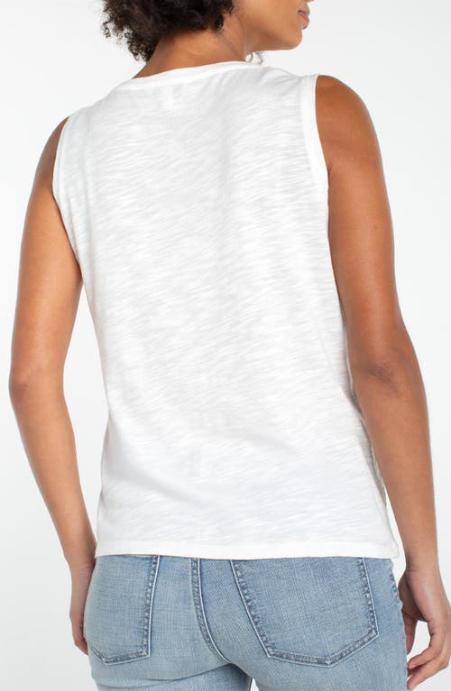 Liverpool Los Angeles Lace Front Knit Tank In White