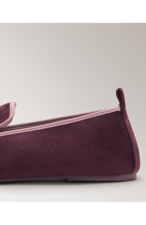Mango Velour Loafer In Purple