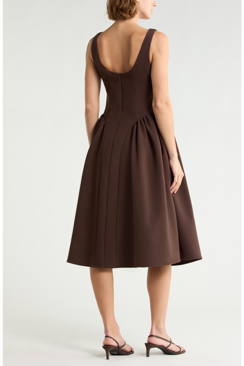 Drop Waist Midi Dress, Alternate, color, FUDGE