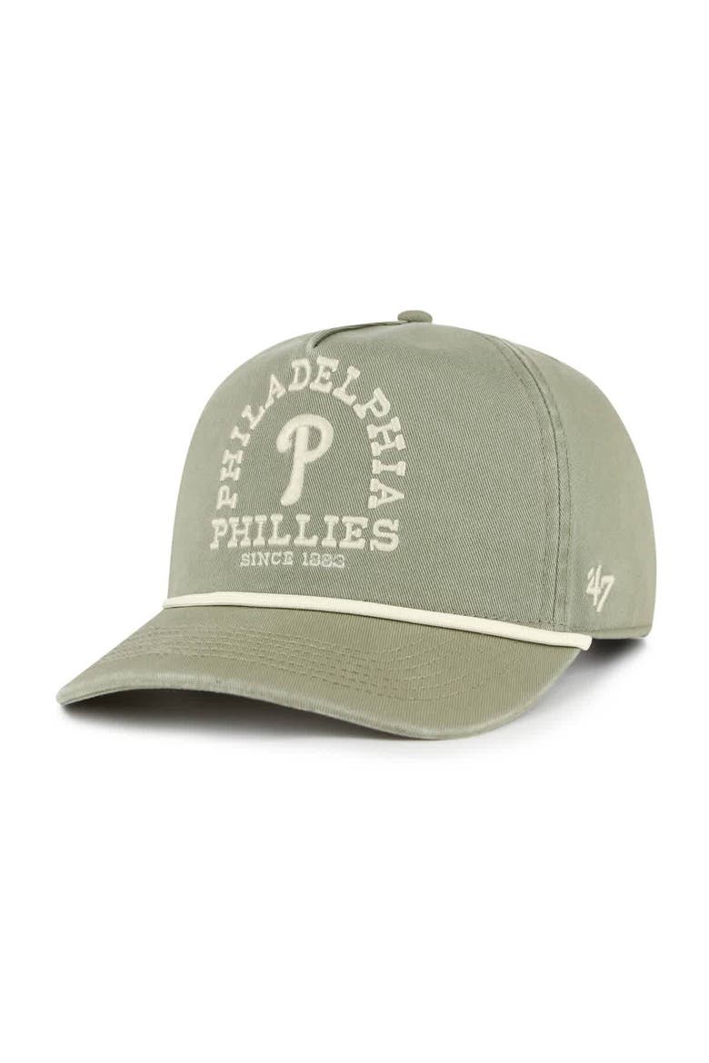 Men's '47  Olive Philadelphia Phillies Canyon Ranchero Hitch Adjustable Hat, Main, color, Olive