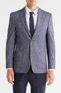 Calvin Klein Dark Blue Crosshatch Notch Lapel Sport Coat