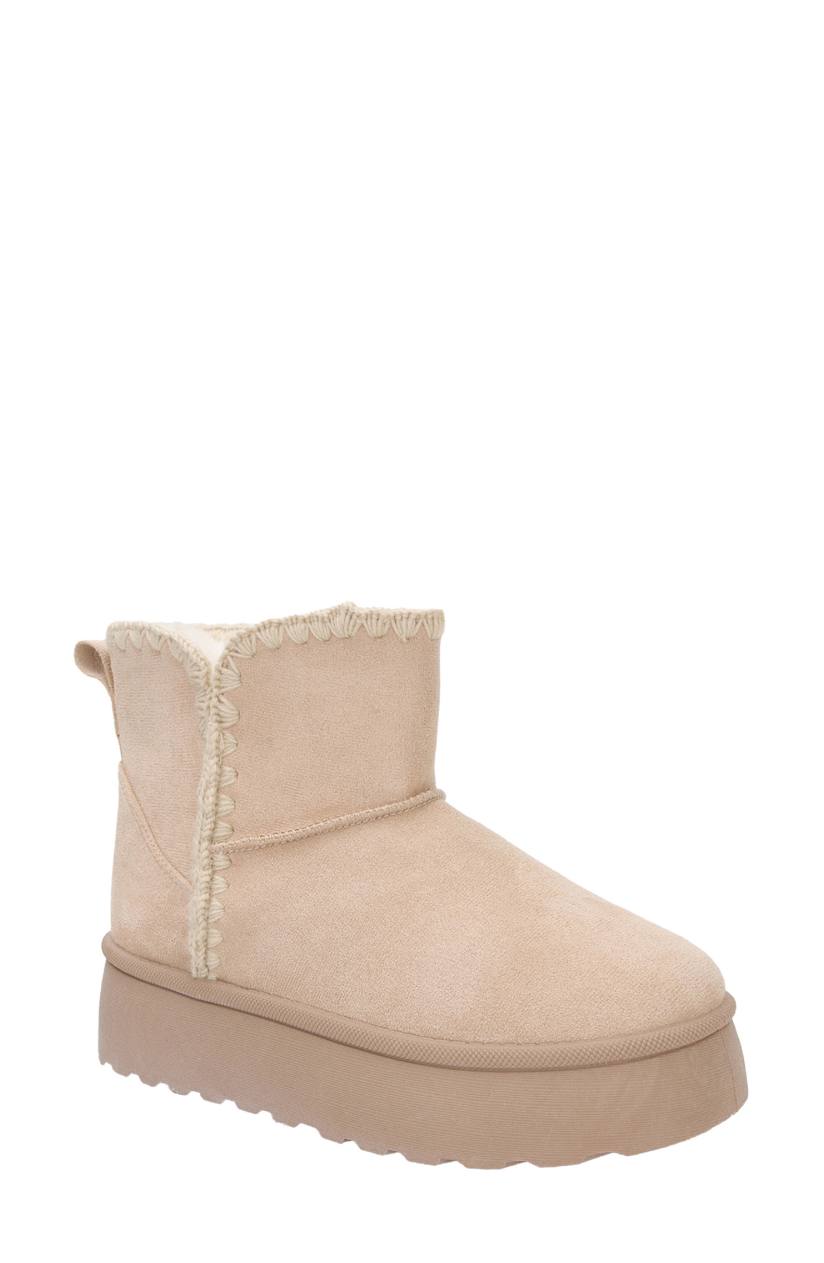 Seven7 Owen Embroidered Faux Suede Boot In Taupe