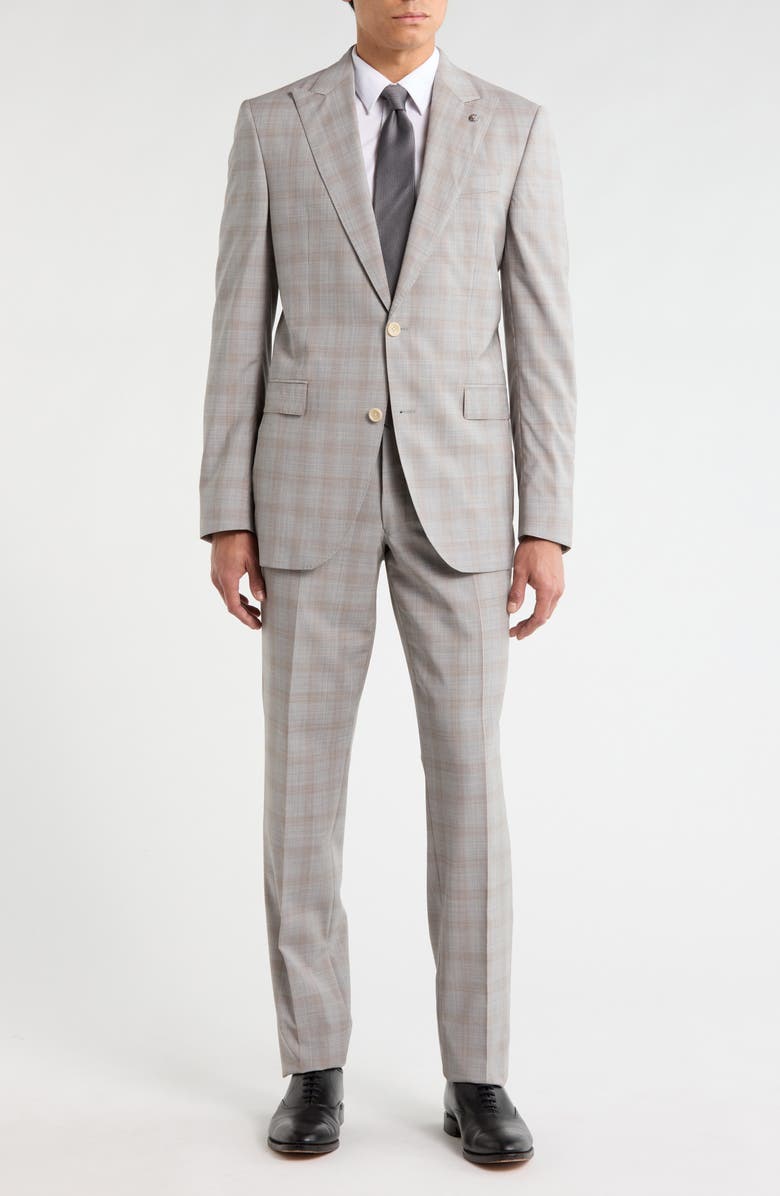 Jack Victor Engel Super 100s Wool Suit, Main, color, Light Grey