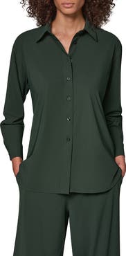 Donna Karan New York Stretch Long Sleeve Button Front Shirt