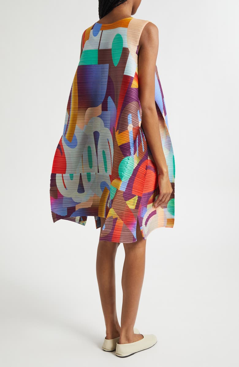 Pleats Please Issey Miyake Playground Pleated Dress, Alternate, color, Red