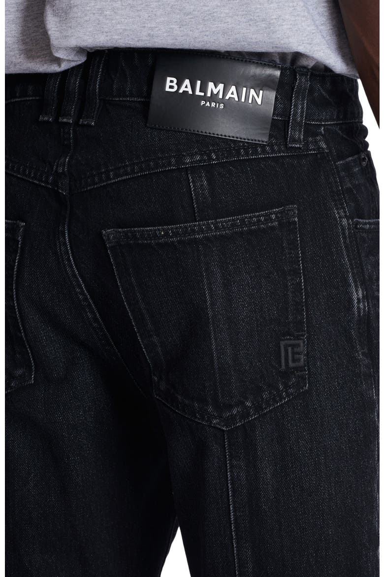 Biker jeans in black vintage denim, Alternate, color, black