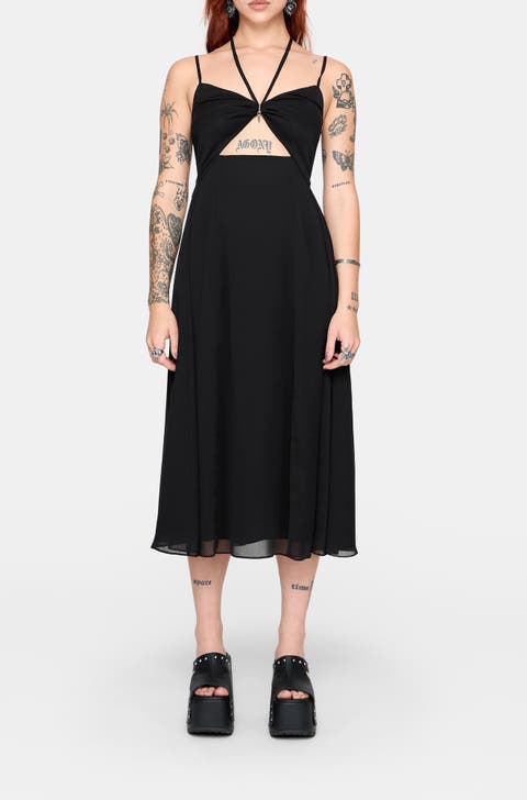 Calla Keyhole Halterneck Midi Dress
