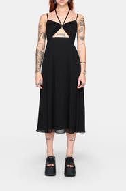 Disturbia Calla Keyhole Halterneck Midi Dress