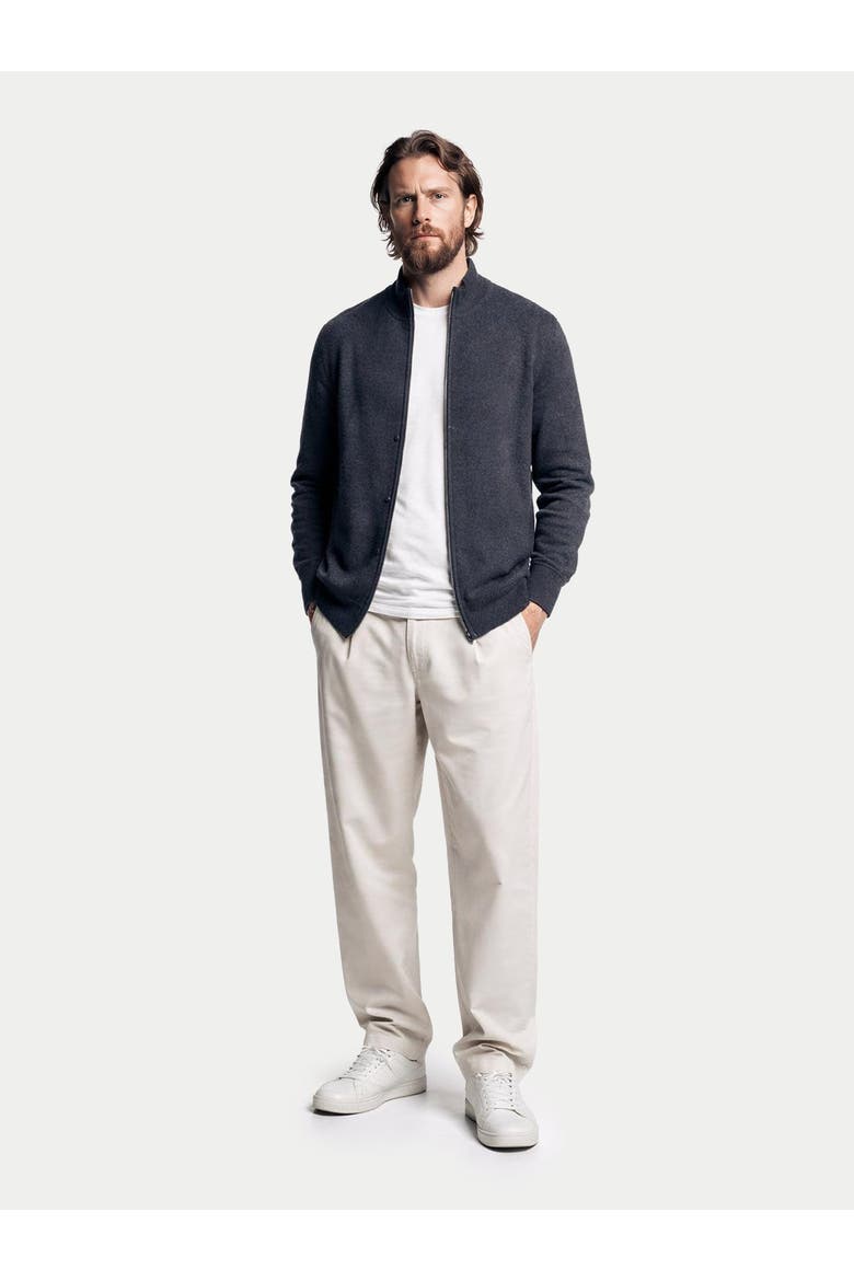 Timeless Full-Zip Cashmere Cardigan, Alternate, color, charcoal