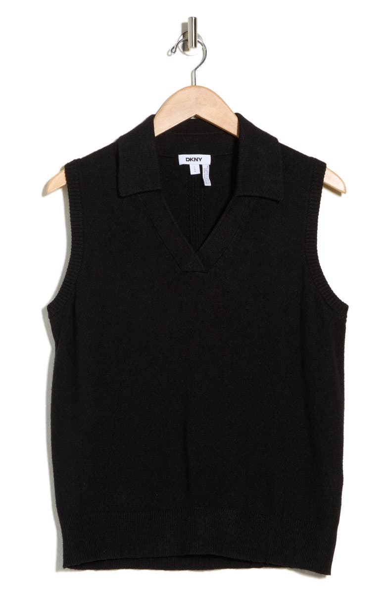 DKNY Sleeveless Sweater, Main, color, Black