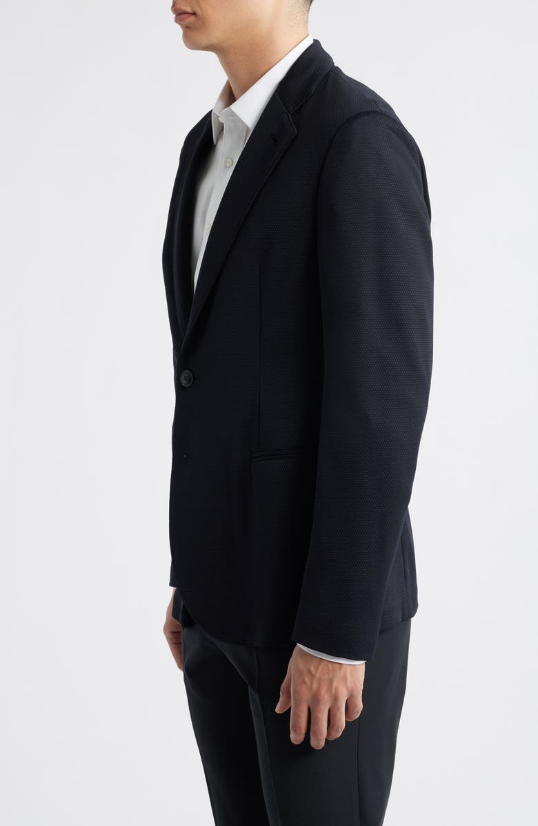 Emporio Armani Black Textured Stretch Nylon Sport Coat, Alternate, color, Solid Black