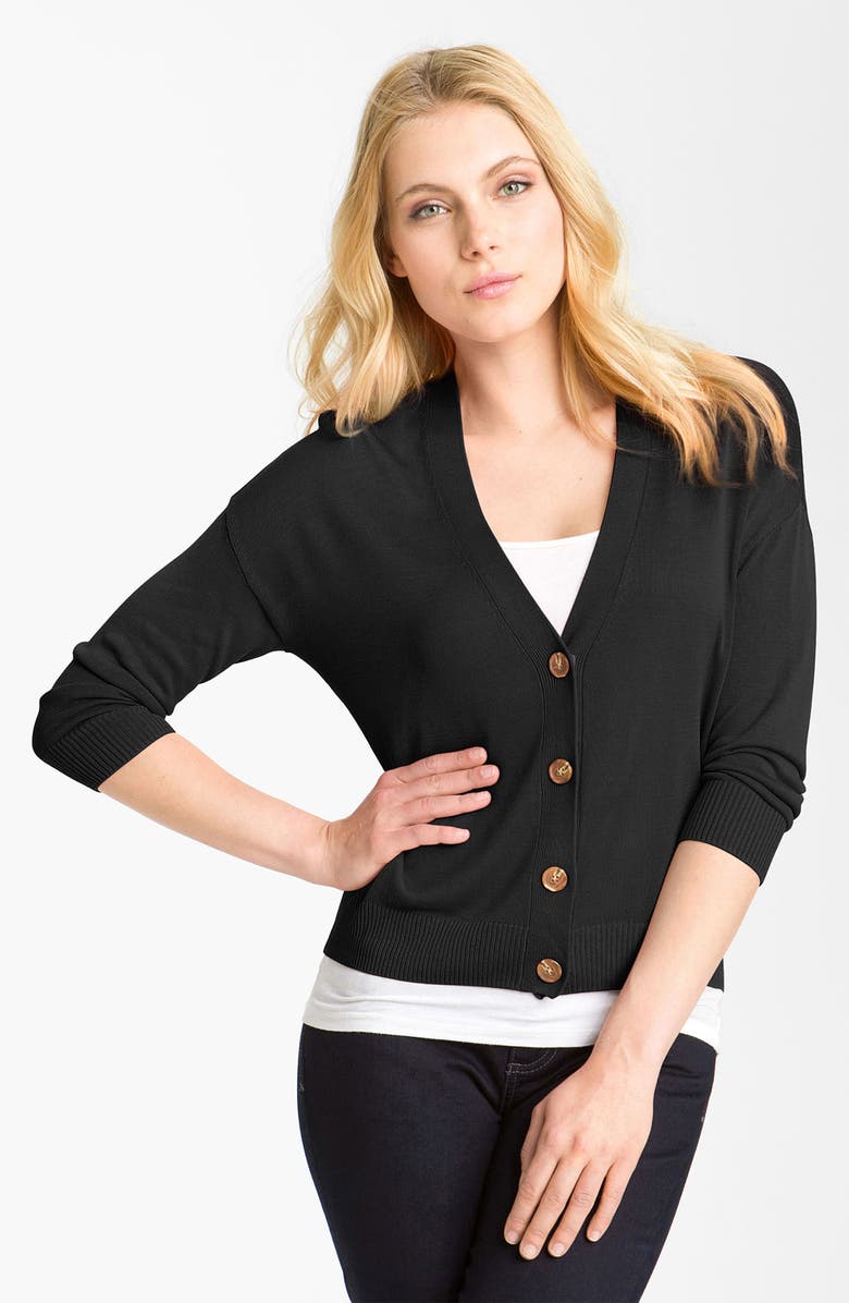 Vince Camuto V-Neck Button Front Cardigan, Main, color,