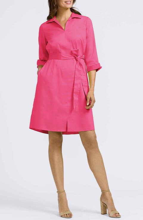 Agnes Belted Cotton Blend Shirtdress