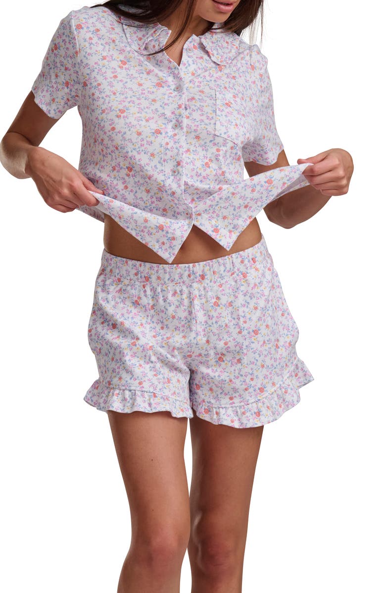 Splendid Ruffle Collar Short Pajamas, Alternate, color,