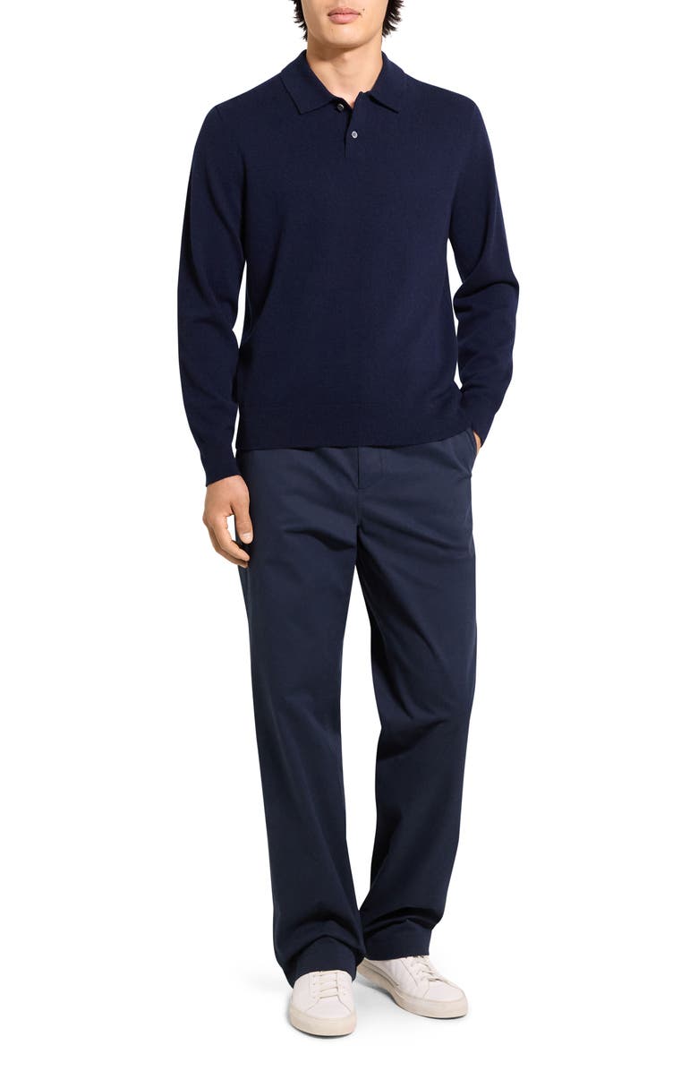Theory Goris Cashmere Polo Sweater, Alternate, color, Baltic