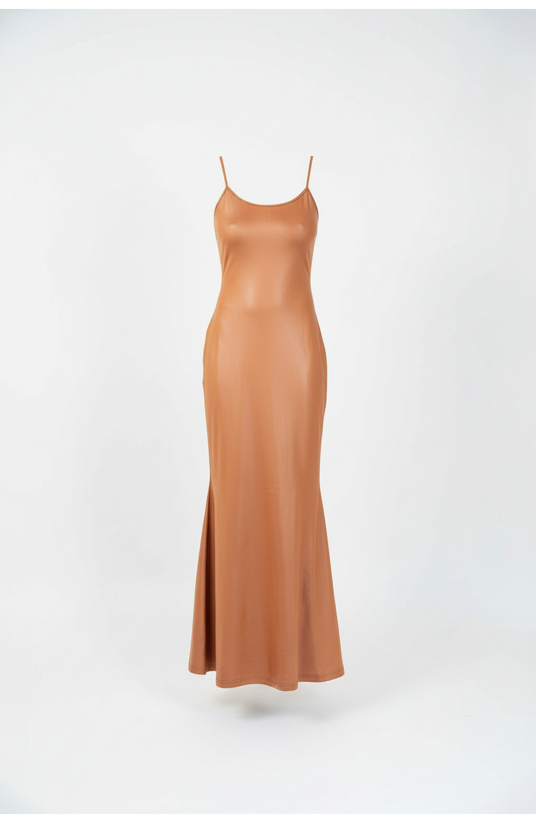 Chuks Collins Collin Armless Mermaid Dress, Main, color, Brown