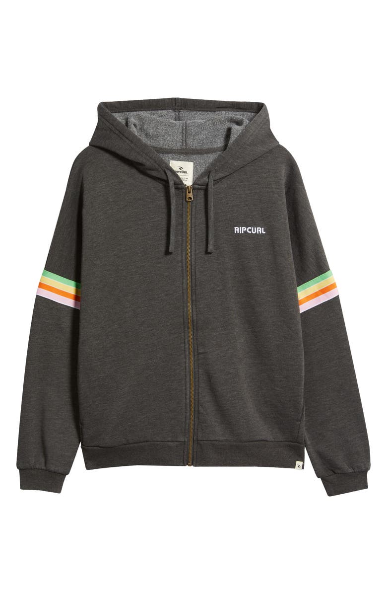 Rip Curl Surf Revival Zip Hoodie, Main, color, Washed Black