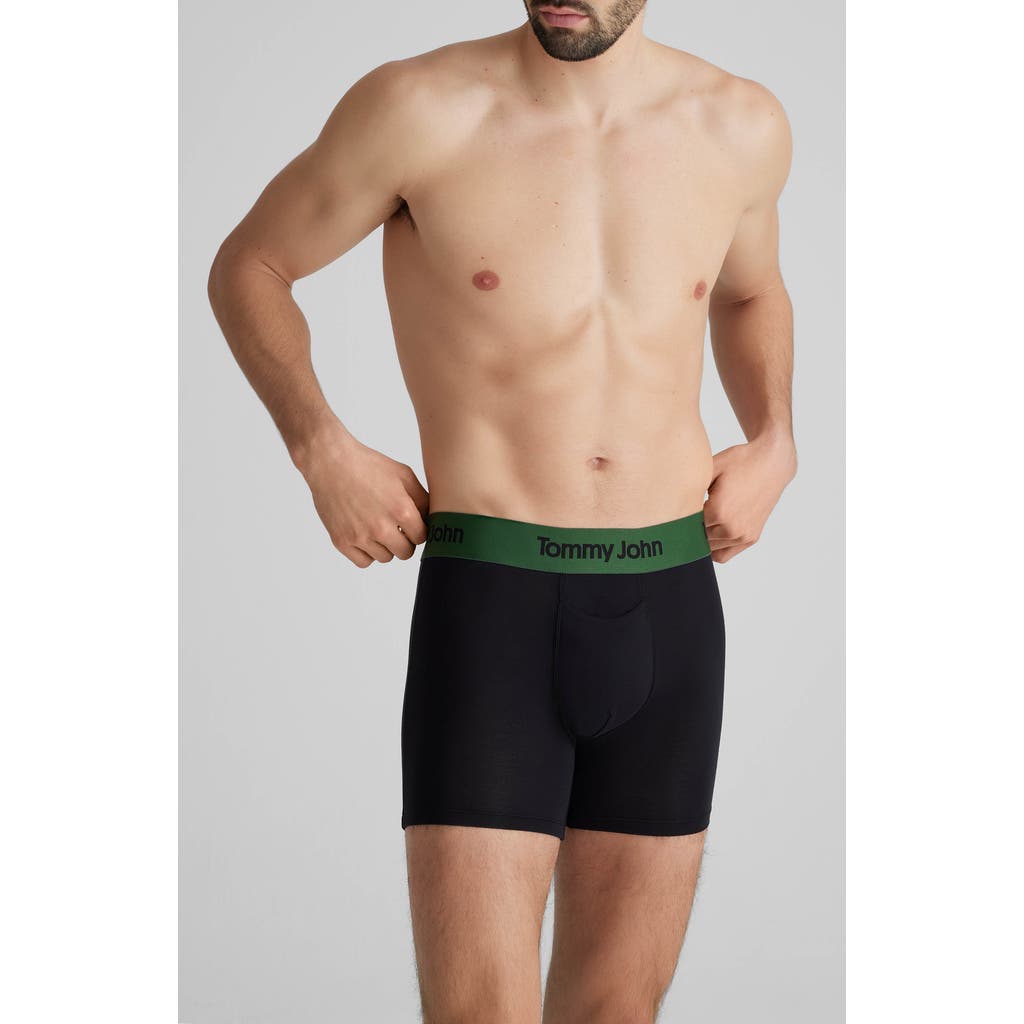 Tommy John Second Skin 4-inch Boxer Briefs In Black