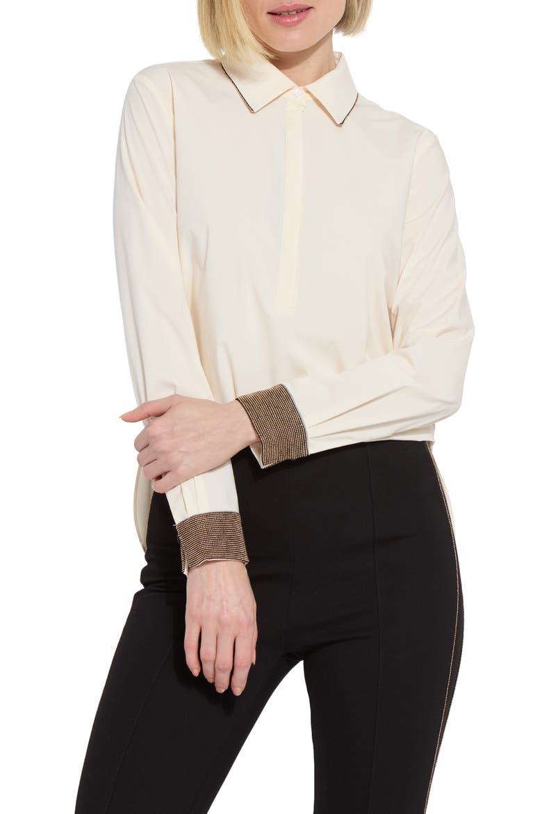 Jamie Micro Beaded Shirt, Main, color, MACADAMIA