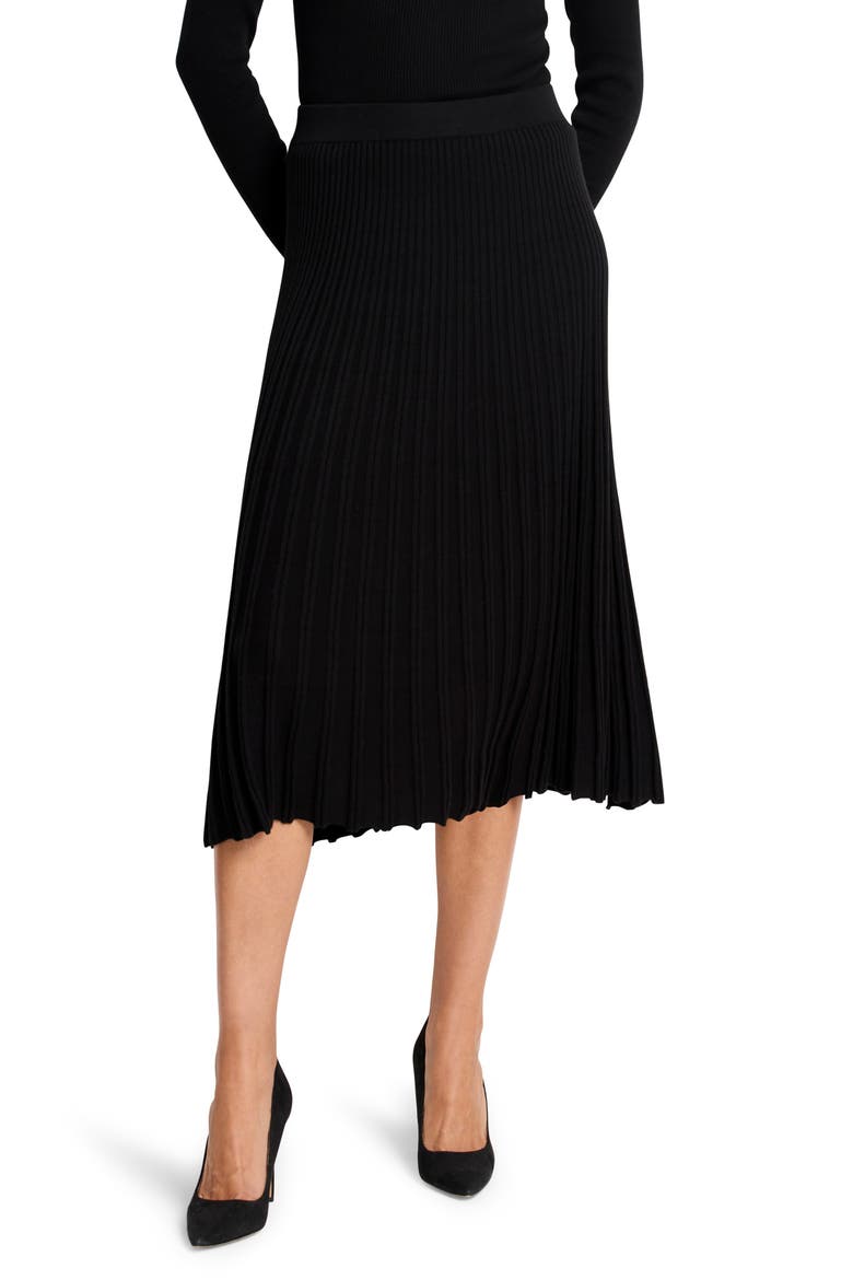 Rib Sweater Midi Skirt, Main, color, BLACK ONYX