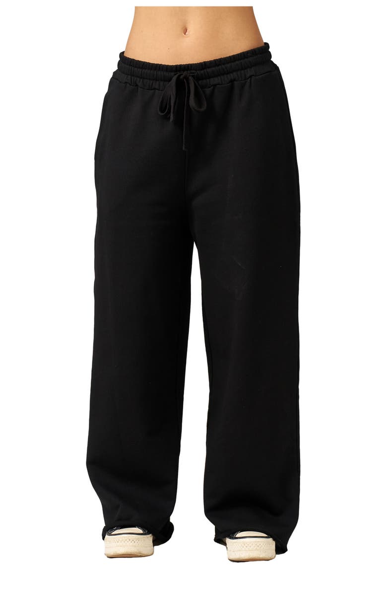 Gottex Beach Life Cozy Coast Airport Wide Leg Sweatpants, Main, color, Black