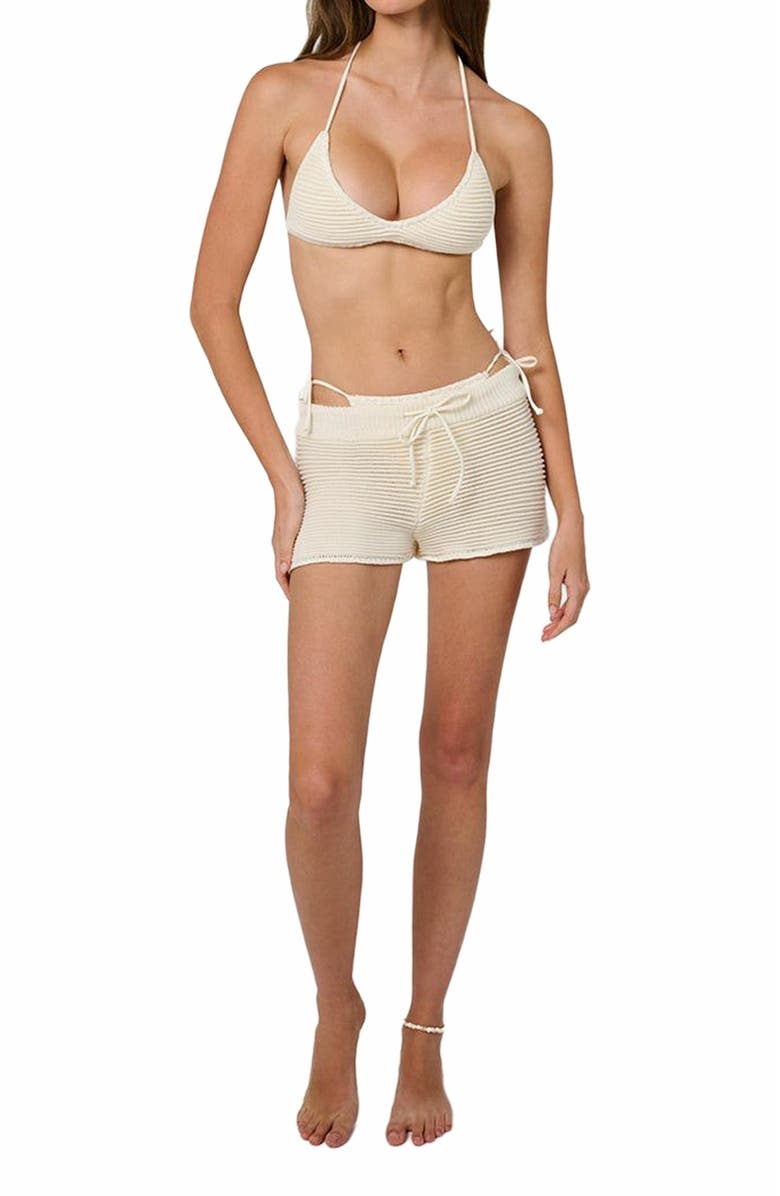 WeWoreWhat V-Neck Tie Top, Alternate, color, Off-White